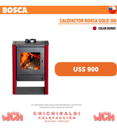 Calefactor A Leña Bosca, Gold 380 Bordo | Chichiraldi