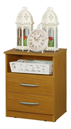 Mesa De Luz 2 Cajones 1 Estante Mosconi Express Dormitorio