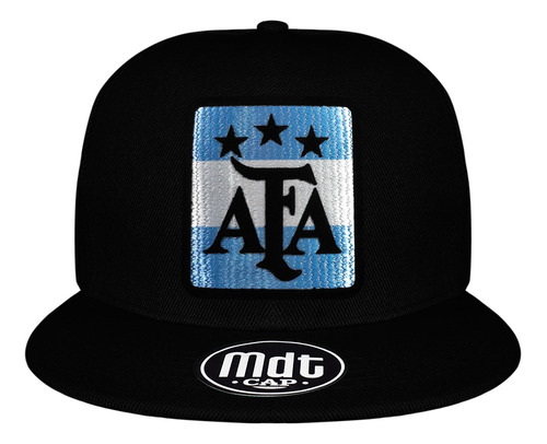 Gorra Plana Afa Parche 3 Estrellas Selección Argentina