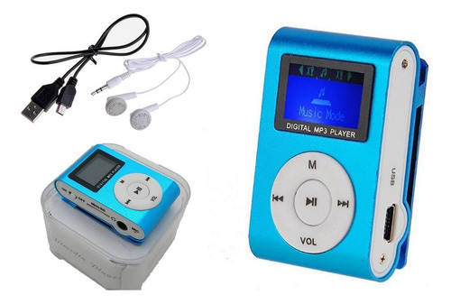 Mini Reproductor Mp3 Con Display Cuerpo Metálico Solapero