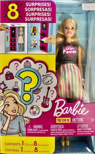 Imagen 9 de 10 de Muñeca Barbie Con 8 Sorpresas Profesiones Yo Quiero Ser