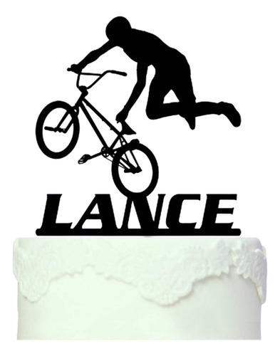 Cake Topper Adorno Torta - Bmx Bici Acrobacia Personalizado