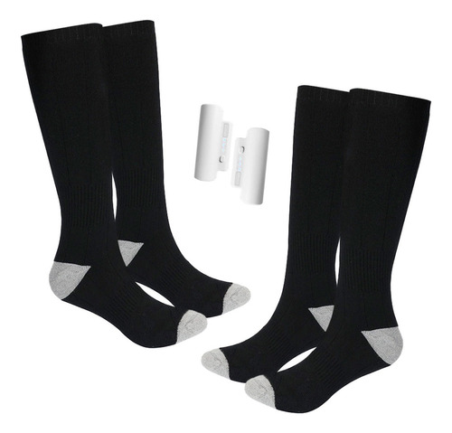 2 Pares De Calcetines De Calefacción Eléctrica Para Hombre C