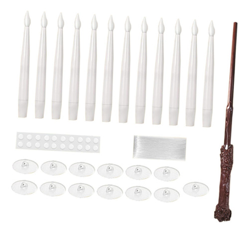 12 Velas Cónicas Eléctricas Colgantes, Velas Led Sin