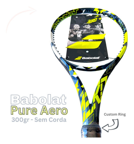 Raqueta de tenis Babolat Pure Aero 2023 Aro 100, peso 300 g, color camuflaje, agarre, talla L3