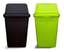 Comprar Set X 2 Cestos De Basura 55lts Tapa Vaiven Reciclar