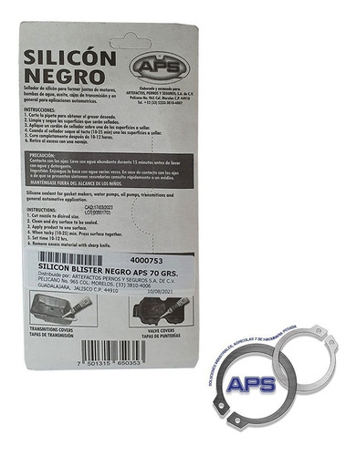 Imagen 4 de 4 de Silicón Negro Aps Sellador Rtv Alta Calidad Forma Juntas70g