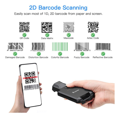 Escáner De Código De Barras Bluetooth Eyoyo Actualizado Qr C