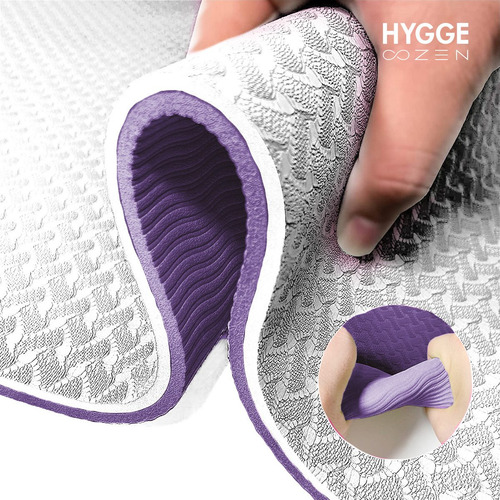 Imagen 5 de 10 de Mat Yoga Ancha Xl Colchoneta Bicolor Pilates Tpe 6mm + Funda