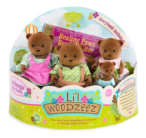 Lil Woodzeez Familia De Osos 4 Figuras Animales Personajes