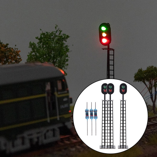 2 Modelo Ferrocarril Señales Luces De Bloques B