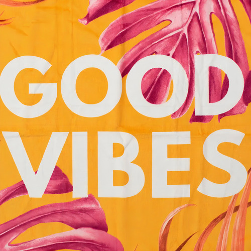 Toalha Estampada Döhler Banho Toalha de praia good vibes - amarelo