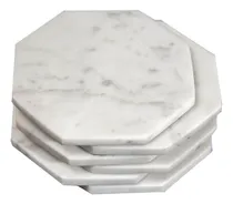 Comprar Juego De 6 - Posavasos De Piedra De Mármol Blanco Posavasos 