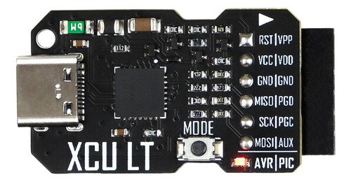 Programador PIC AVR modelo XCU LT MICROSIDE MICROCHIP con USB-C, modo convertidor Serial UART COM, puerto ICSP, compatible con PIC, PIC32, dsPIC y AVR, incluye cable USB