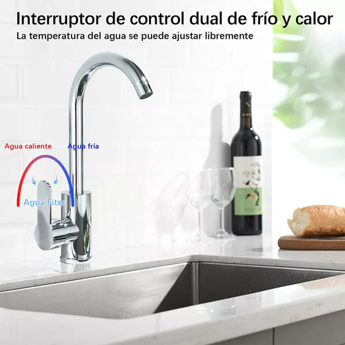 Grifo Mezclador Con Filtro De Agua Acabado Acero Inoxidable