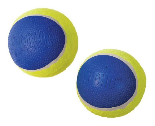 Kong Squeak Air Ultra Ball Large Juguete Pelota Perro X2- Color Azul+amarillo