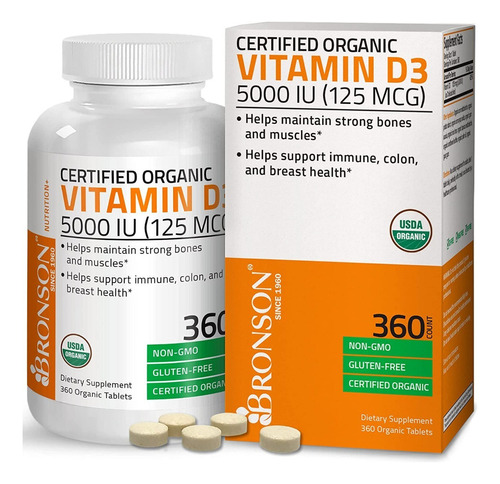 Vitamina D3 125 Mcg  Bronson - Unid - Unidad A $504