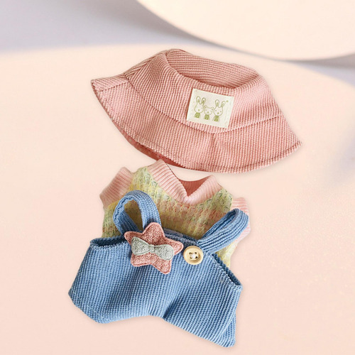 Figura De Felpa, Camiseta Y Mono, Vestido De Sombrero Rosa