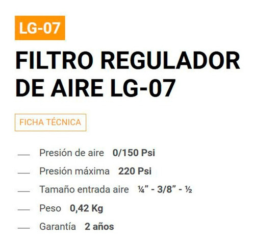 Imagen 2 de 10 de Filtro Regulador De Aire 3/4 Pulgada Con Manometro Lusqtoff