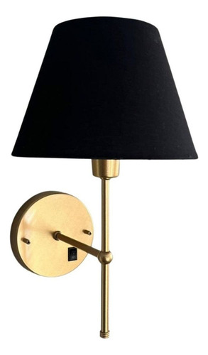 Arandela Colonial Interruptor Com Cupula + Lamp 3000k Biv Estrutura Dourado Com Preto