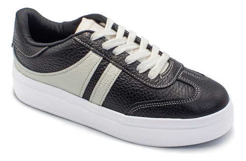 Tênis Usaflex Feminino Plataforma Couro Sneaker Confortável