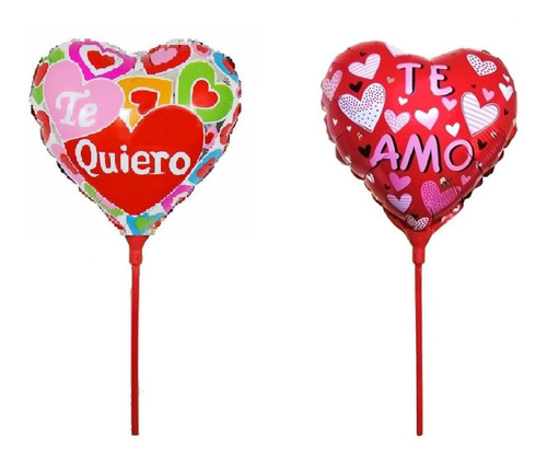 Pack 20 Globos Pequeños Corazones Te Quiero Te Amo 24 Cm