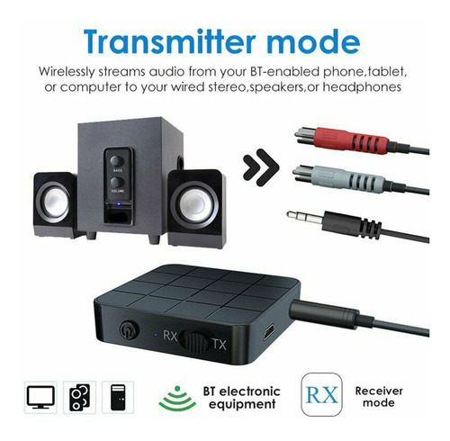 Transmisor Bluetooth Receptor Adaptador De Audio Inalámbrico