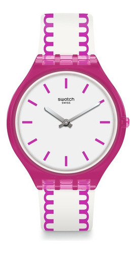 Reloj Swatch Skinpunch Svop102 Color de la correa Blanco Color del fondo Blanco