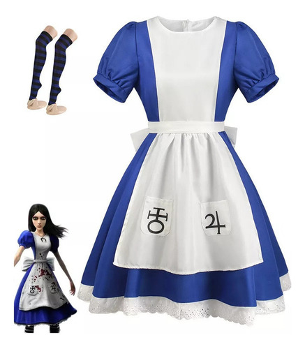 Alice Madness Returns Roupa De Donzela Fantasia Halloween