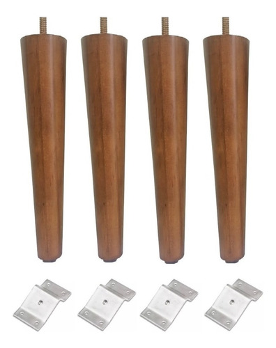 Imagem 1 de 2 de Kit 4 Pe Palito 40cm + Chapinha Chapa Inclinada Metal Jt