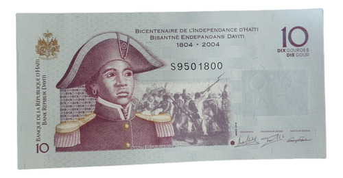 Billete Haití 10 Gourdes 2004