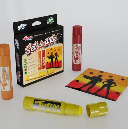 Imagen 2 de 8 de Set Arte Heroes Sifap Tempera Solida
