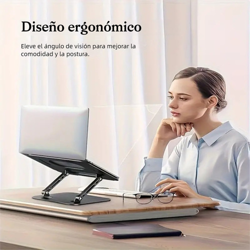 Base Soporte Para Laptop Tableta Portátil Ajustable Plegable Gitifo Color Negro