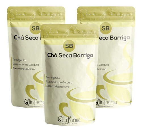 3 Chá Seca Barriga 100g Queima Gordura Emagrece Seca Tudo
