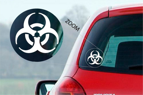 Biohazard Señal Simbolo Peligro Sticker Vinilo De Corte