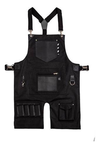 Mandil Barbero Split Leg Modelo Jäger Black Steam De Barbest