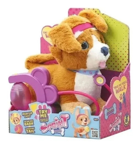 Cachorro Walking Petz Pelucia Coleira Com Som Multikids