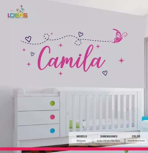 Vinilo Decorativo Infantil Mariposas Personalizado Sticker De Pared  Calcomania 115x55cm