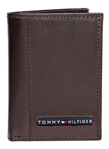 Billetera Tommy Hilfiger 31TL11X033 color brown de cuero