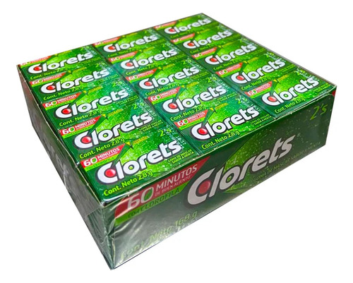 Caja Chicle Clorets 2 S En 32 Paquetes De 60 Piezas