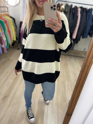 Imagen 7 de 8 de Sweater Rayado Rayas Mujer The Big Shop