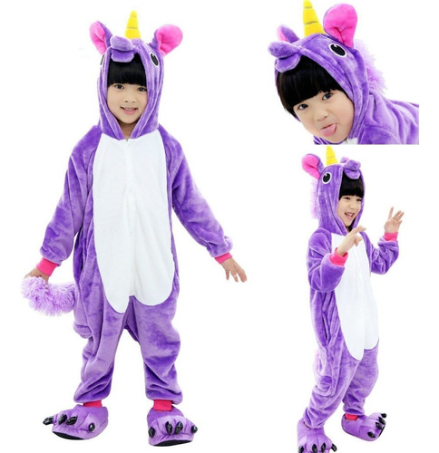 Pijama Unicornio Morado - Kigurumi Niños 4 A 12 Años