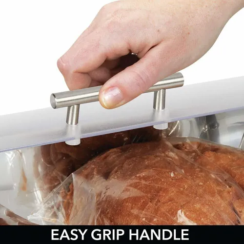 Mdesign Metal Bread Box Bin Con Base De Vidrio, Plástico De en venta en Tijuana Baja California