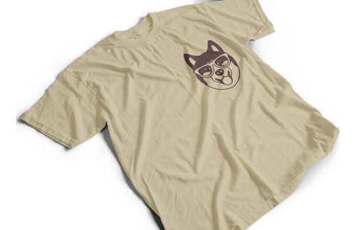 Camiseta Algodón Adulto Estampado Logo Escudo Perro Akita 