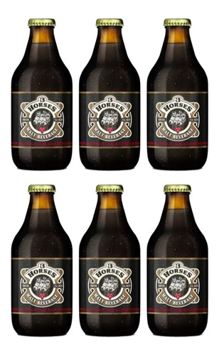 Pack X6 Malta 3 Horses Botella 330 Ml Sin Alcohol
