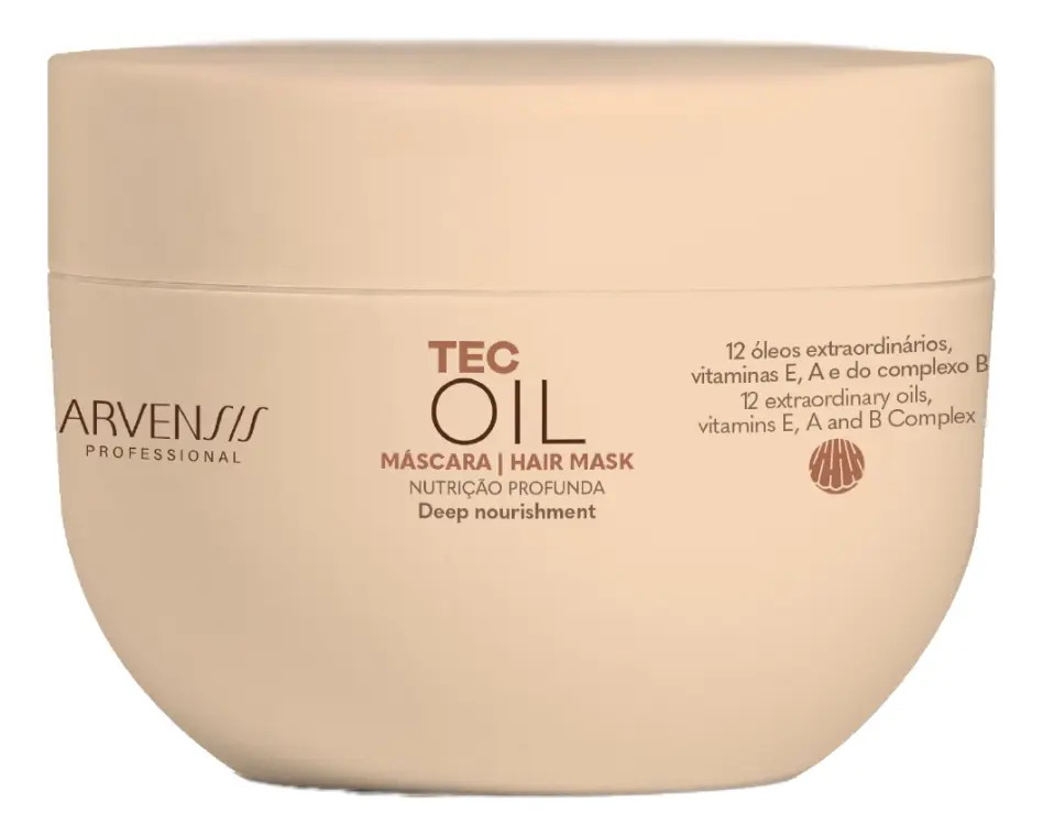 Máscara Capilar Tec Oil - Hidratação E Brilho - Arvensis - 250g