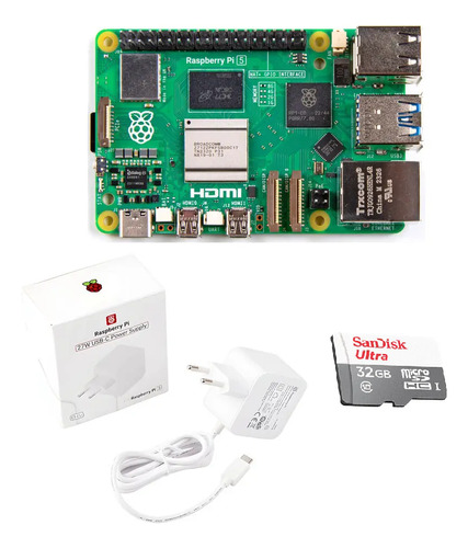 Kit Raspberry Pi 5 De 8gb Ram Con Memoria Y Transformador