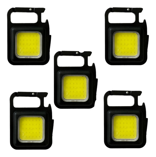 X5 Linterna Led Cob Llavero Gancho Portátil Recargable