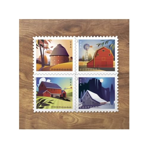 Sellos Postales Barn Forever De 5 Hojas De 20 Sellos Po...