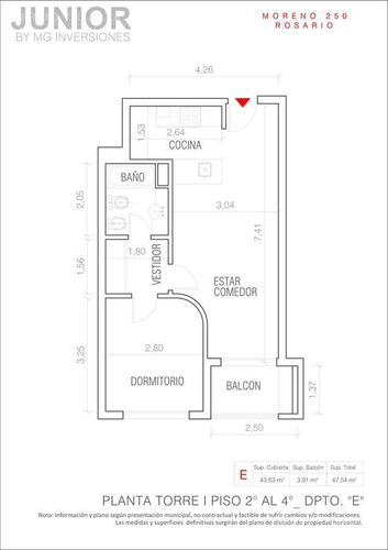 Imagen 12 de 14 de Departamento De 1 Dormitorio En Venta En Rosario